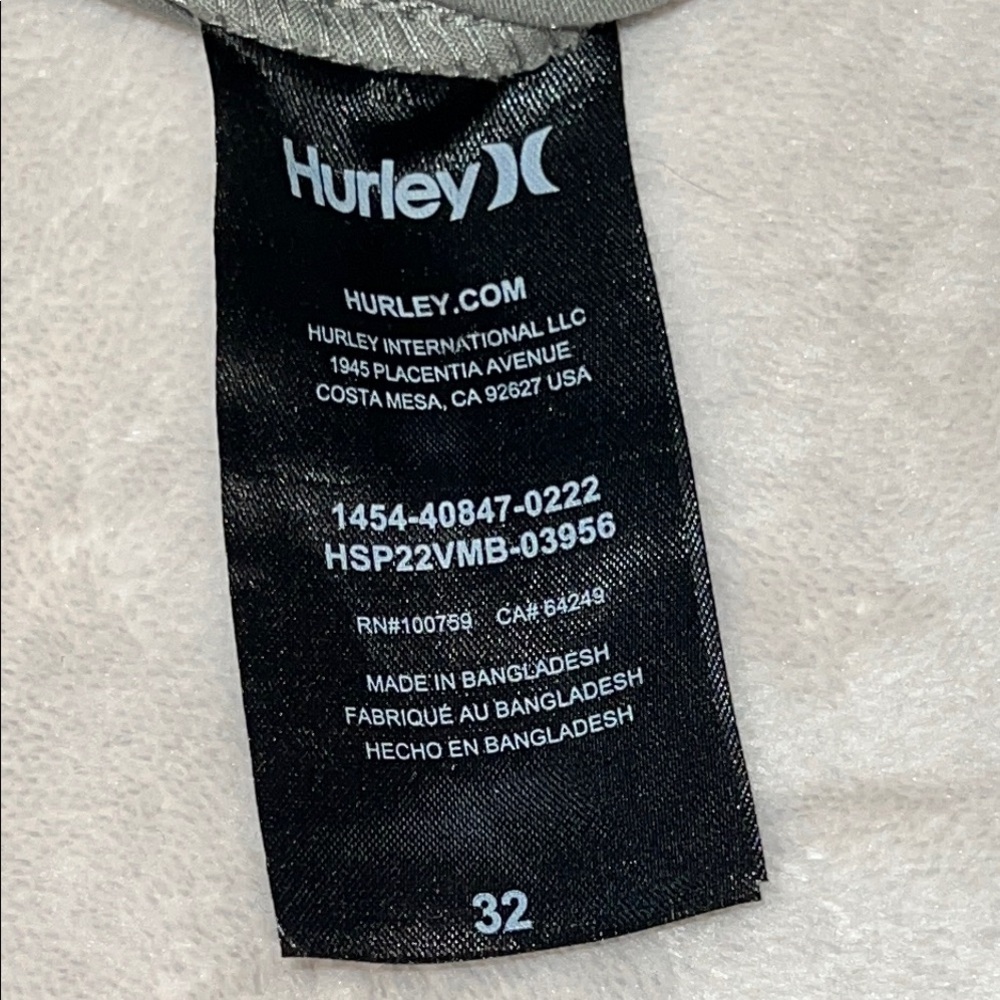 Hurley Men’s Sage  Green Cotton Blend Flat Front Shorts Casual Cut SZ 32 - Picture 8 of 10